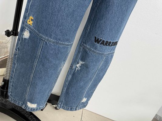 Original de alta precisão bordado denim fundo para um design único