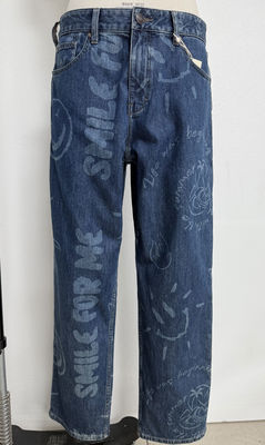 Calças jeans de pernas retas para homens Prático e elegante design de bolso traseiro