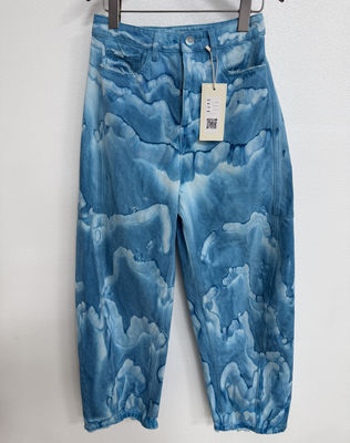 Impressão em negrito Vibrante Corva-corva Denim Bottom Corva-corva Jeans Homens