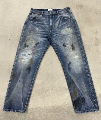 Estilo Vintage Homens Heavy Wash Jeans para um olhar clássico angustiado