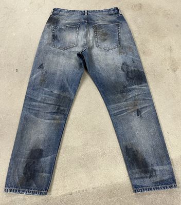 Estilo Vintage Homens Heavy Wash Jeans para um olhar clássico angustiado