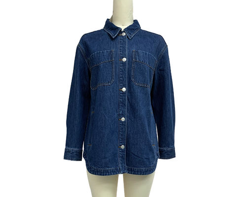 Camiseta jeans de tamanho grande camisa jeans para um estilo relaxado e confortável