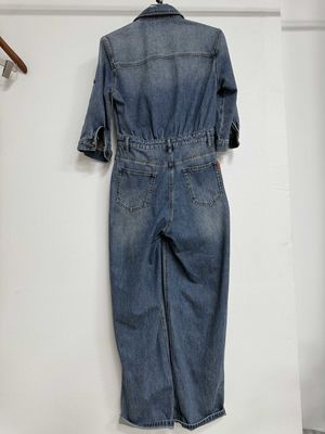 Traje de trabalho de manga longa de jeans de alta qualidade, inspirado em roupa de trabalho