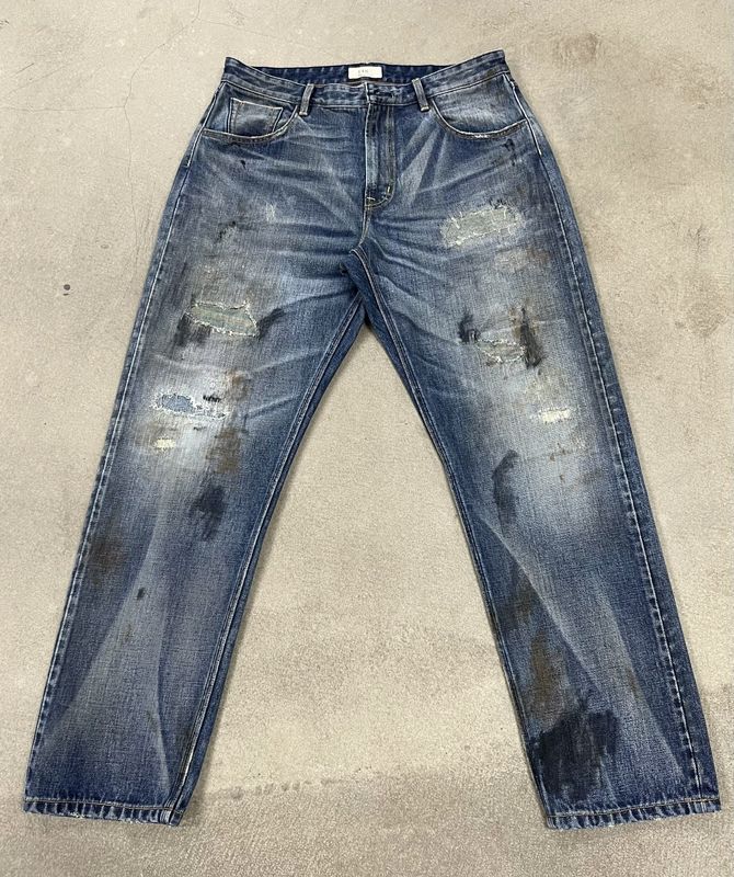Estilo Vintage Homens Heavy Wash Jeans para um olhar clássico angustiado